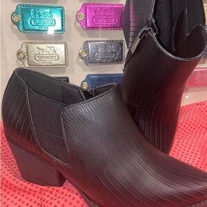 Lane Bryant Textured Black Ankle Boots